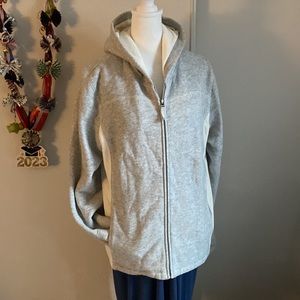 Pacer Women’s Zip Up Mixed Material Colorblock Velour and Sweatshirt Jacket